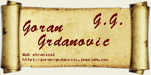 Goran Grdanović vizit kartica